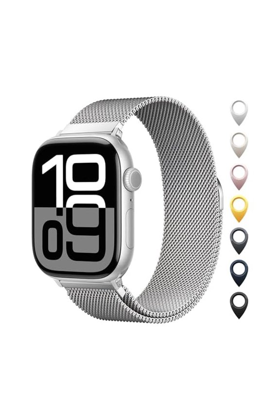 Original Stainless Steel Mesh Loop Compatible with Apple Watch 38mm 40mm 41mm 42mm 44mm 45mm 46mm 49mm Women Men, Magnetic Clasp Replacement for iWatch Bands Series 11 10 9 8 7 6 5 4 Ultra SE 3 2 1