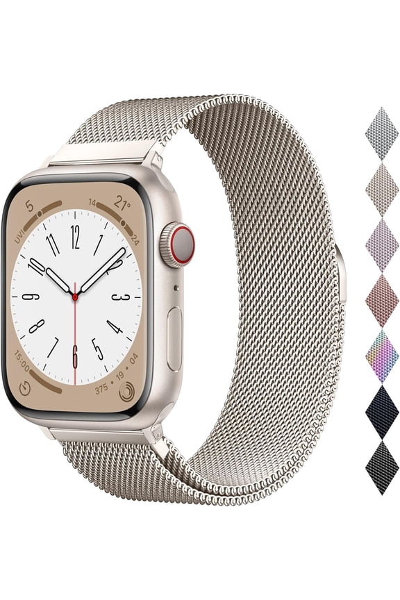 Original Stainless Steel Milanese Loop Compatible with Apple Watch Band 38mm 40mm 41mm 42mm 44mm 45mm 46mm 49mm, Magnetic Clasp Band for iWatch Series