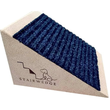Original StairWedge™ - Modular Pet Ramp for Small Dogs Breeds - Grippy Carpet Surface for Dog Paws for Any Staircase - Wedge Shape Stair Ramp for Dogs and Pets - Multi-Patent Pending  (1single)