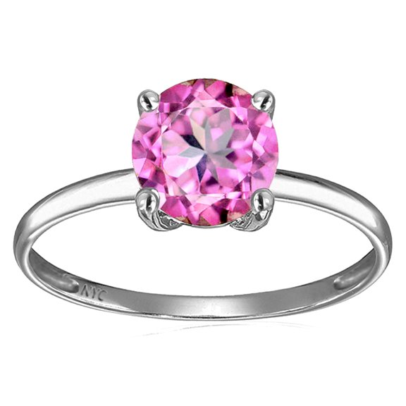 Original Star K� Created Pink Sapphire Round 7mm Solitaire Engagement Ring