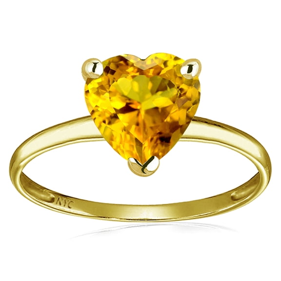 Original Star K� Genuine Citrine Heart Shape 8mm Solitaire Engagement Ring