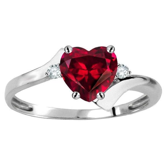 Original Star K� Heart Shape 6mm Created Ruby bypass Ring