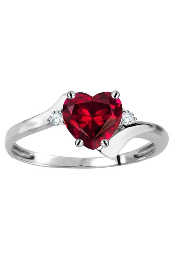Original Star K� Heart Shape 6mm Created Ruby bypass Ring