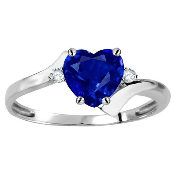 Original Star K� Heart Shape 6mm Created Sapphire bypass Ring