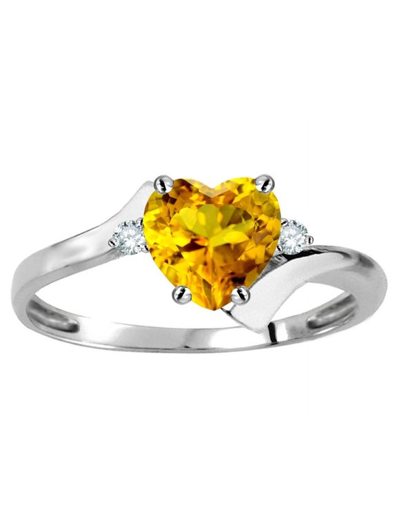 Original Star K� Heart Shape 6mm Genuine Citrine bypass Ring