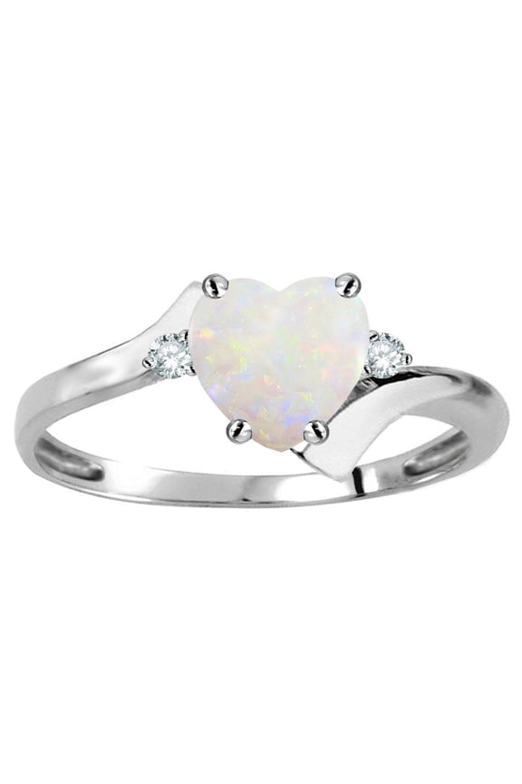 Original Star K� Heart Shape 6mm Genuine Opal bypass Ring