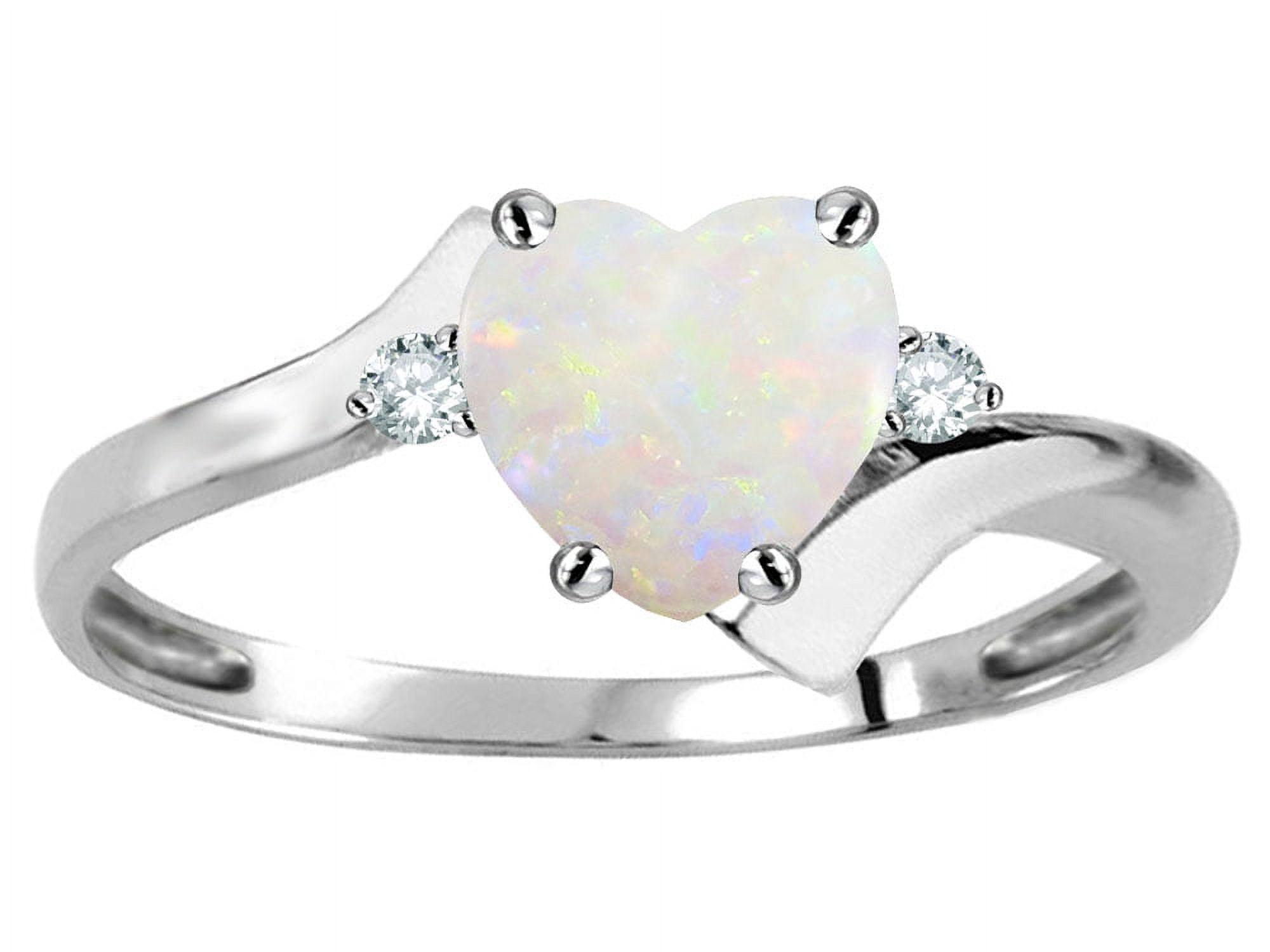 Original Star K Heart Shape 6mm Genuine Opal bypass Ring - Walmart.com