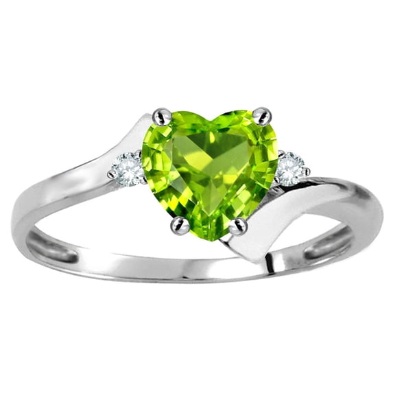 Original Star K� Heart Shape 6mm Genuine Peridot bypass Ring