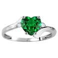 thumbnail image 1 of Original Star K� Heart Shape 6mm Simulated Emerald bypass Ring, 1 of 9