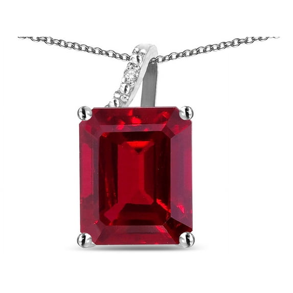 Original Star K� Large 10x8 Octagon Emerald Cut Created Ruby Pendant Necklace