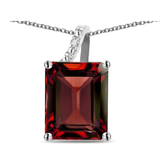 Original Star K� Large 10x8 Octagon Emerald Cut Genuine Garnet Pendant Necklace
