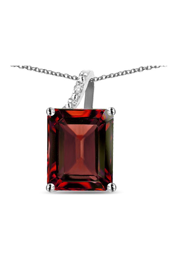 Original Star K� Large 10x8 Octagon Emerald Cut Genuine Garnet Pendant Necklace