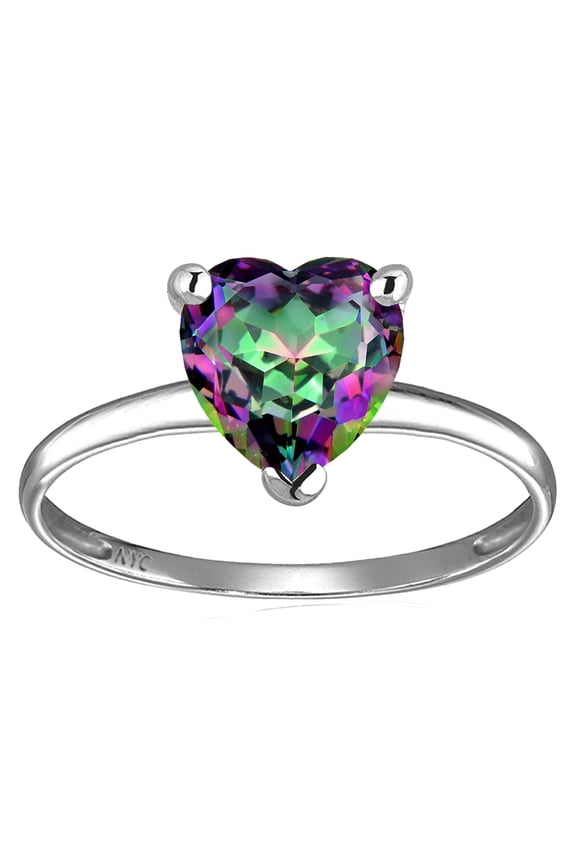 Original Star K� Mystic Rainbow Topaz Heart Shape 8mm Solitaire Engagement Ring