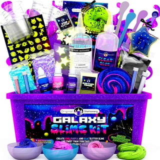 Original Stationery Mini Galaxy Slime Kit with Glow in The Dark Slime  Powder to Make Glitter Slime & Galactic Slime Kit for Girls 7+