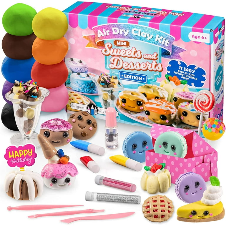 Original Stationery Mini Sweets & Desserts Air Dry Clay Kit with Air Dry Clay for Kids in All The Colors You Need and More in This DIY Craft Kit T
