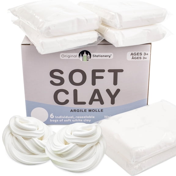 Original Stationery Soft Clay for Slime Making - Moldable Modeling Clay for Kids, Blend with Glue & Shaving Foam for Butter Slime, 1.3 Lbs/600g - Fun Birthday Gift - Mix-in Supplies