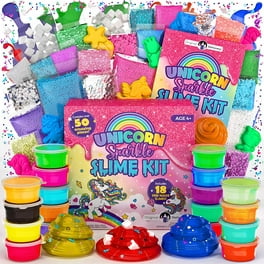DIY Jumbo Slime Kit for Girls Boys Kids, FunKidz Ultimate Fluffy Cloud Clear Butter Glitter Glow in Dark Slime Making Kits Includes 33 Ready Slime