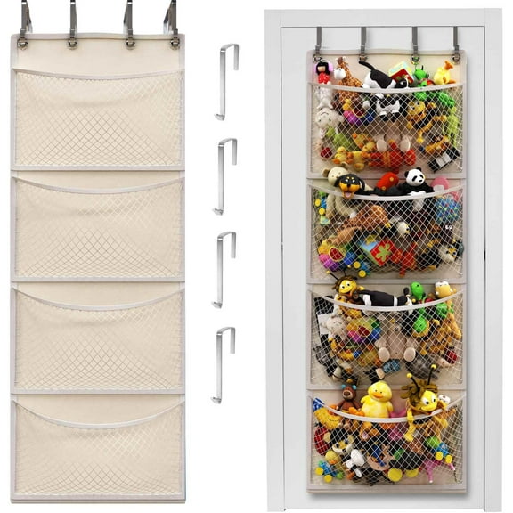 The Original Storage for Stuffed Animals, Over Door Organizer for Stuffies, Baby Accessories, Toy Plush Storage, Breathable Hanging Storage Pockets Big Girls Toddler Large Bag