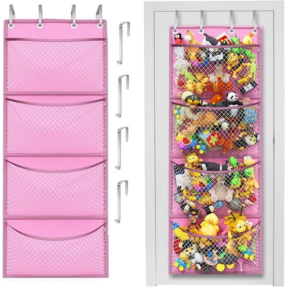 Original Stuffed Animal Storage - Over Door Organizer for Stuffies, Baby Ideas Holder, Toy Plush Hammock Hanging Net Big Girls Toddler Large Bag Animals Stuffy Behind