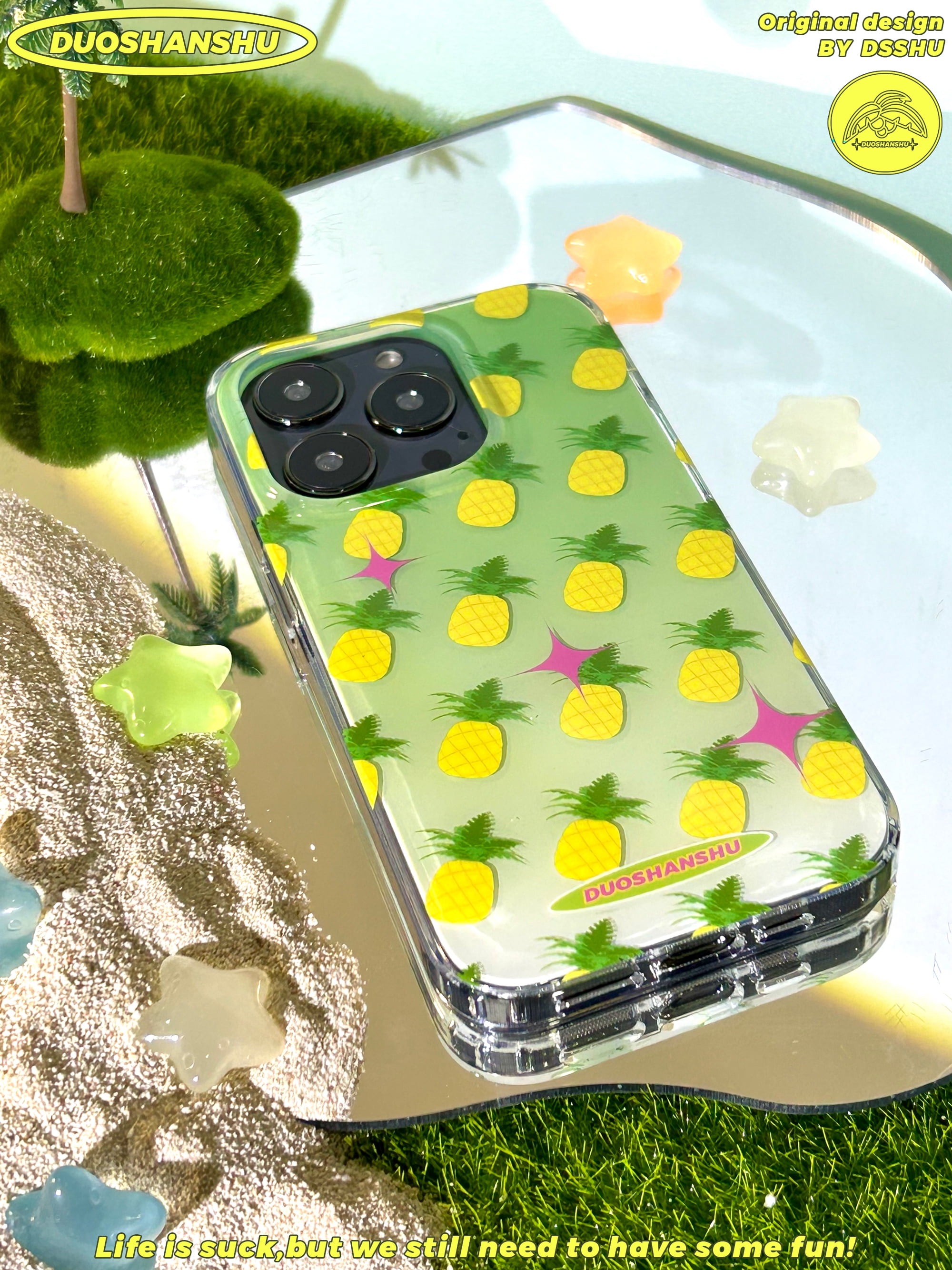 Original Super Cool Pineapple Double Layer Printed Phone Case Couple Girlfriend Compatible with iPhone 14 Original Super Cool Pineapple Double Layer Printed Phone Case Couple Girlfriend Compatible with iPhone 14