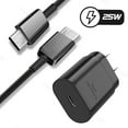 thumbnail image 1 of Super Fast Charging 25W USB C Super Fast Wall Charger for Nokia C200 - PD Fast Charging Block & 3.3FT Cable - Black, 1 of 5