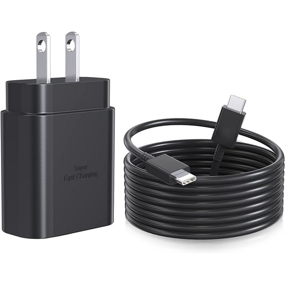 Original Super Fast Charging 25W USB C Super Fast Wall Charger for Samsung Galaxy S20 Ultra - PD Fast Charging Block & 6 Feet Cable - Black