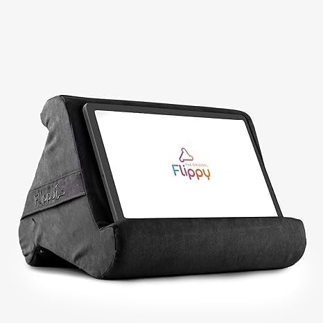 Original Tablet Pillow Stand & iPad Holder, Gift for Book Lovers & Readers, Multi-Angle Stand with Storage for Lap, Desk & Bed, Compatible with Kindle, Fire, iPad & Samsung, Smokey