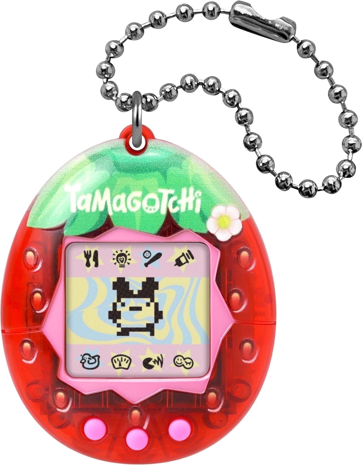 Tamagotchi, Digital Pet, Fresh Strawberry, includes chain and
