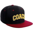 thumbnail image 1 of Original Team Coach Snapback Hat Classic Layered Arched Letters Flat Bill Cap, 1 of 3