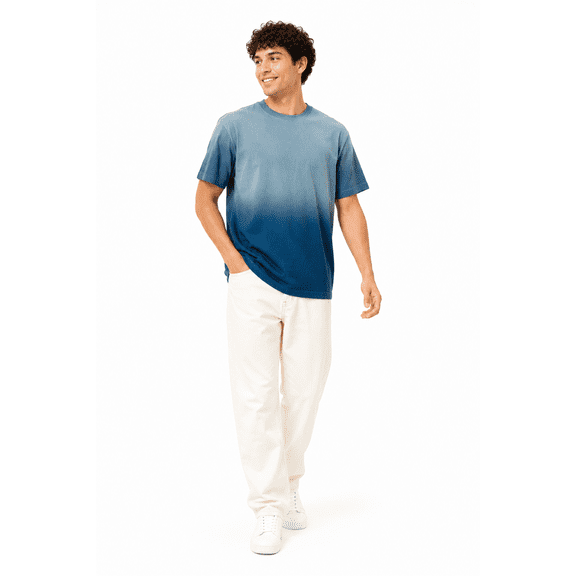 Original Threads Unisex Oversized Spray Washed Ombre Cotton T-Shirt