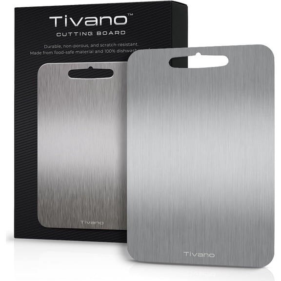 Original Tivano TitaniumShield Cutting Board, Odor and Stain Resistant, Dishwasher Safe, Heat & Scratch Proof