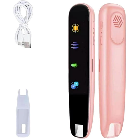 Original Translator Pen, Portable Smart Scanning & Reading Device, 112 Languages Electronic Dictionary Offline & Online Translation for Study, Work, Travel All People (Pink)