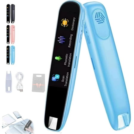 Original Translator Pen, Portable Smart Scanning & Reading Device, 112 Languages Electronic Dictionary Offline & Online Translation for Study, Work & Travel All People (Blue)