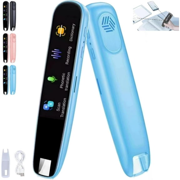 Original Translator Pen, Portable Smart Scanning & Reading Translators, 122 Language Electronic Dictionary with Offline Online Translation for Study, Work, Travel (Blue)