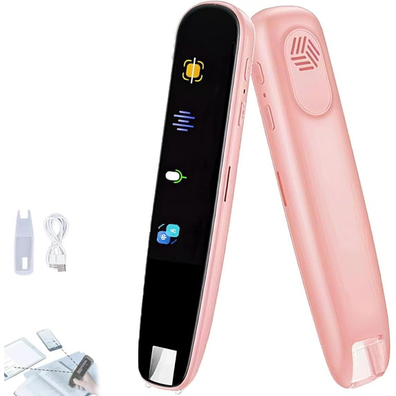 Original Translator Pen, Portable Smart Scanning & Reading Translators, 122 Language Electronic Dictionary with Offline Online Translation for Study, Work, Travel (Pink)