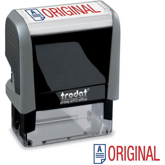 Original Trodat Printy 4912 Self-Inking Two Color Stock Message Stamp