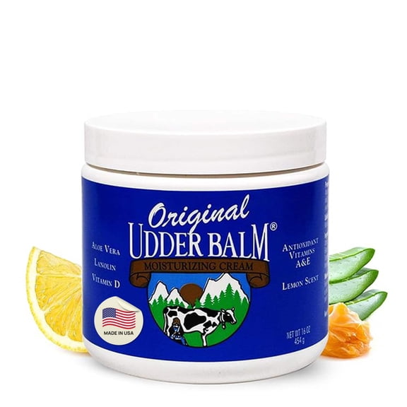 Original Udder Balm Moisturizing Cream with Aloe & Lanolin. 16oz Jar