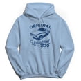thumbnail image 1 of Original & Unrestored 1948 Heritage Graphic Light Blue Men's Cotton Pullover Hoodie, 1 of 1