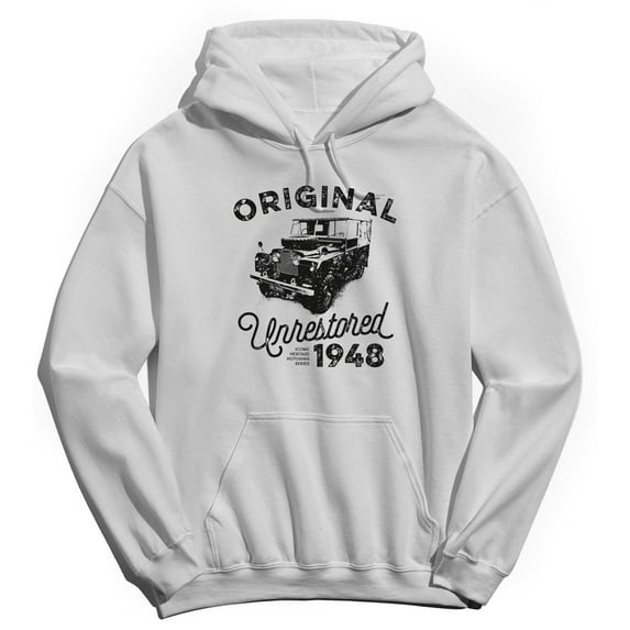 Original & Unrestored 1948 Heritage Graphic White Men's Cotton Pullover Hoodie