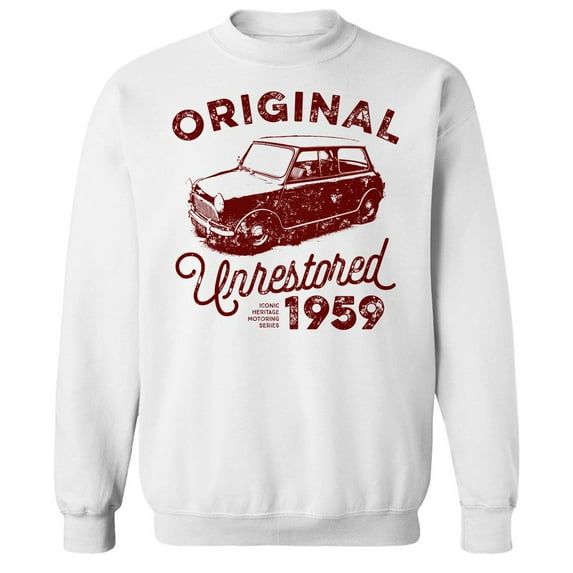 Original & Unrestored 1959 Heritage Graphic White Men's Cotton Pullover Sweatshirt