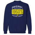 thumbnail image 1 of Original & Unrestored Built In The Fifty Graphic Navy Men's Cotton Pullover Sweatshirt, 1 of 1