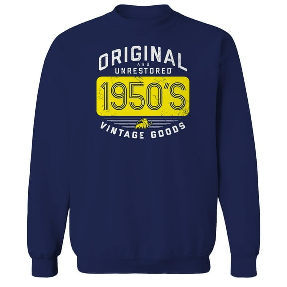 Original & Unrestored Built In The Fifty Graphic Navy Men's Cotton Pullover Sweatshirt