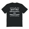 thumbnail image 1 of Original & Unrestored Built In The Sixties Graphic Black Men's Cotton T-Shirt, 1 of 1