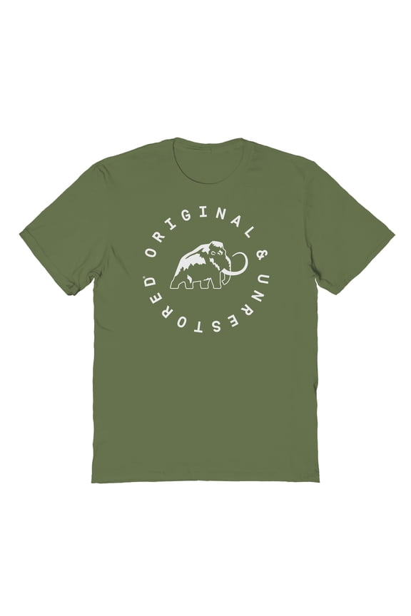 Circle Logo Graphic Military Green Men's Cotton T-Shirt