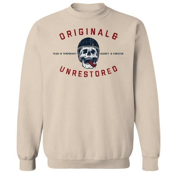 Original & Unrestored Fear Graphic Sand Men's Cotton Pullover Sweatshirt