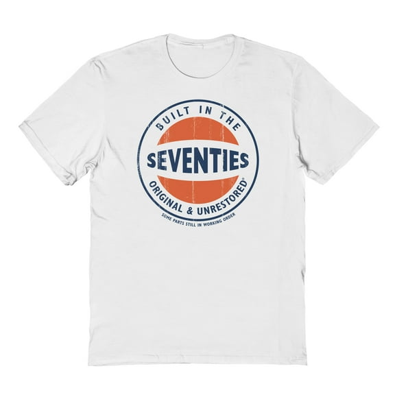 Original & Unrestored Iconic Seventies Graphic White Men's Cotton T-Shirt