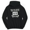 thumbnail image 1 of Original & Unrestored Listen Graphic Black Men's Cotton Pullover Hoodie, 1 of 1