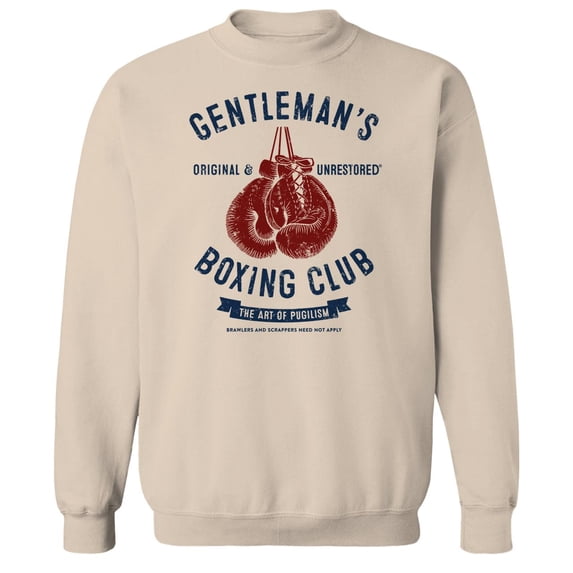 Original & Unrestored Pugilism Graphic Sand Men's Cotton Pullover Sweatshirt