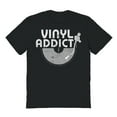 thumbnail image 1 of Original & Unrestored Vinyl Addict Graphic Black Men's Cotton T-Shirt, 1 of 1