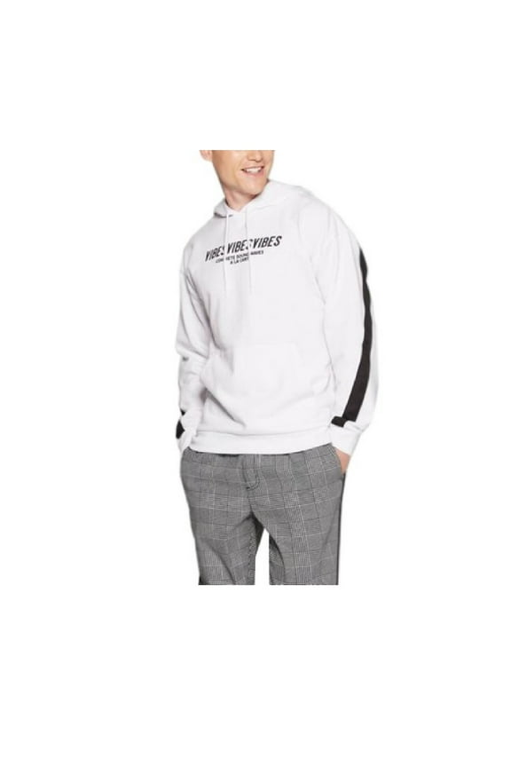 Men's Graphic Vibes Hoodie, White, XXL